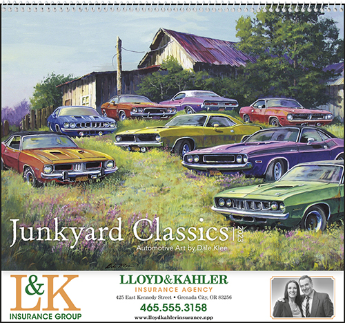 Junkyard Classics by Dale Klee Spiral Bound Wall Calendar for 2023